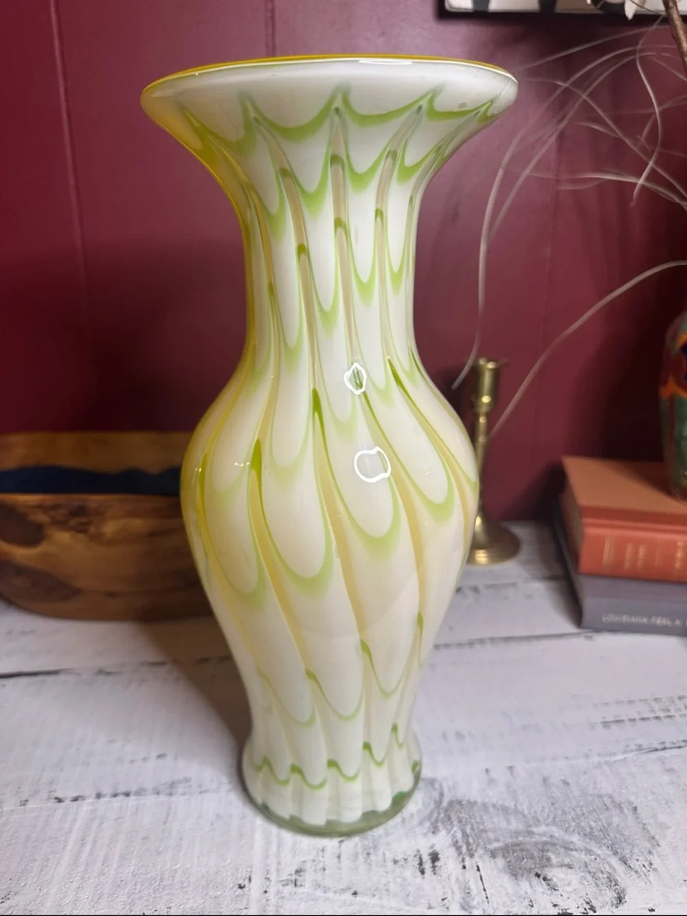 Murano Style Handblown Glass Vase